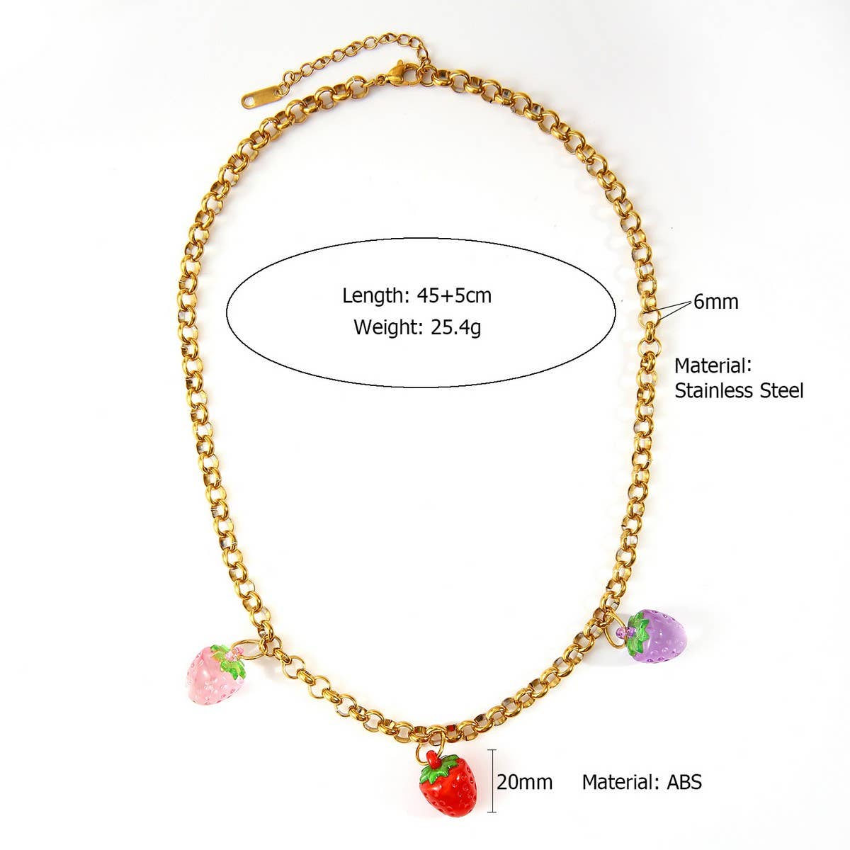 ORIGINAL STEEL OCEAN NECKLACE WITH ENAMEL PENDANT_CWMM8846