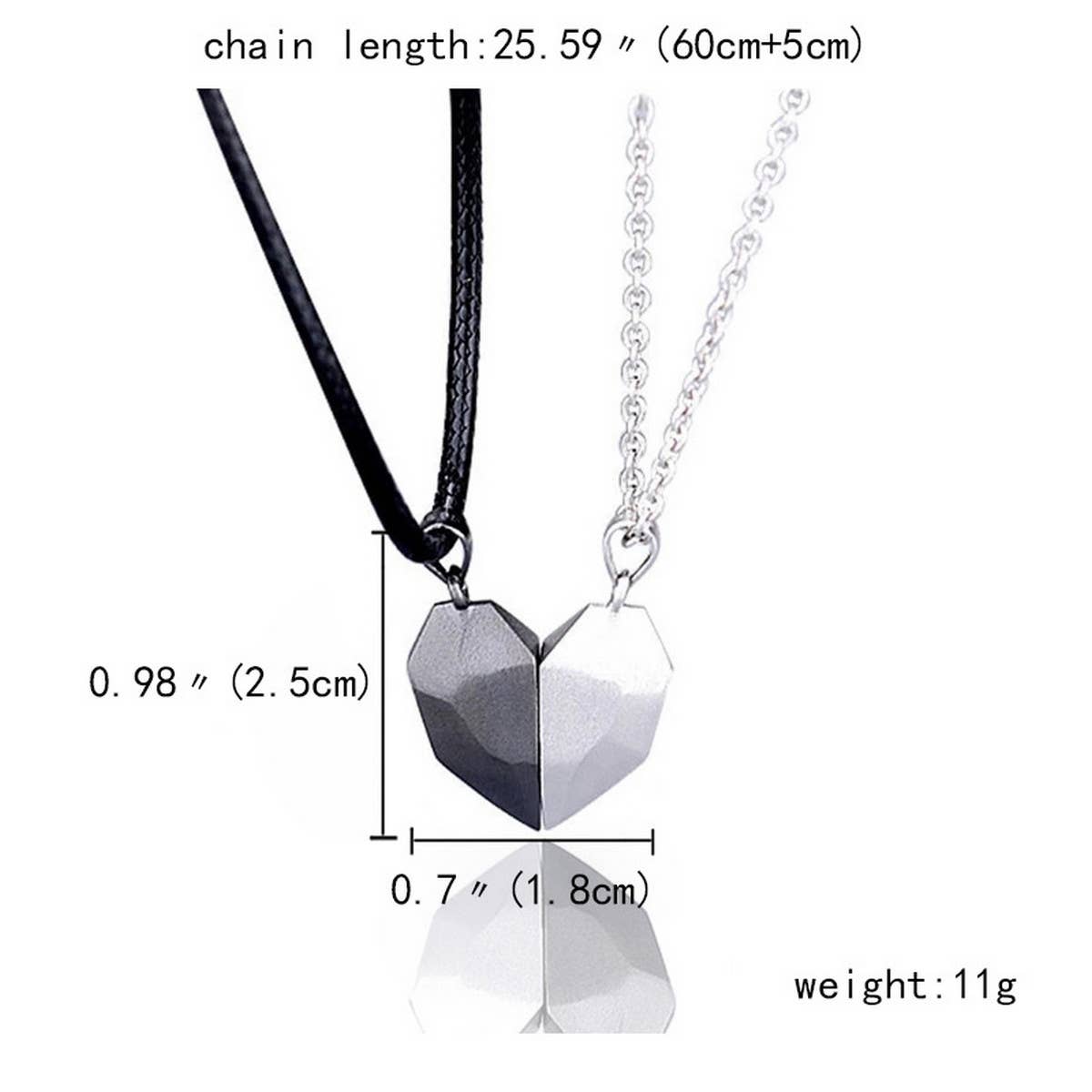 FASHIONABLE SPLICING MAGNETIC HEART NECKLACE_CWAJE2438
