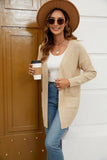 Solid Color Long Long Knit Cardigan Without Button