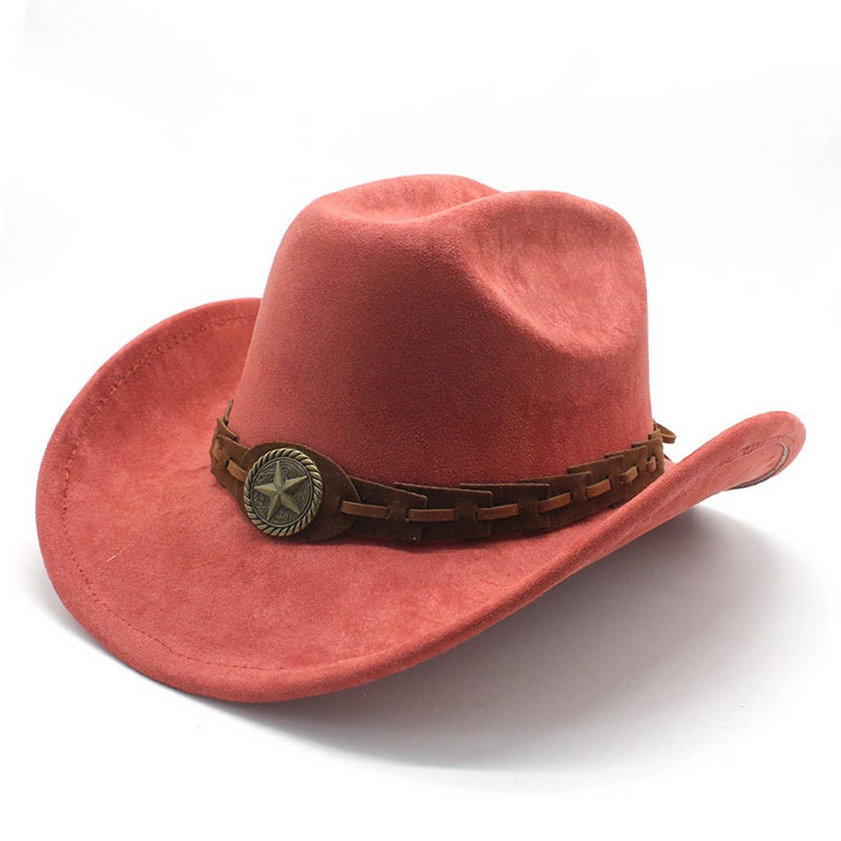FAUX SUEDE FELT COWBOY HAT MENS CLASSIC FEDORA_CWAH2510