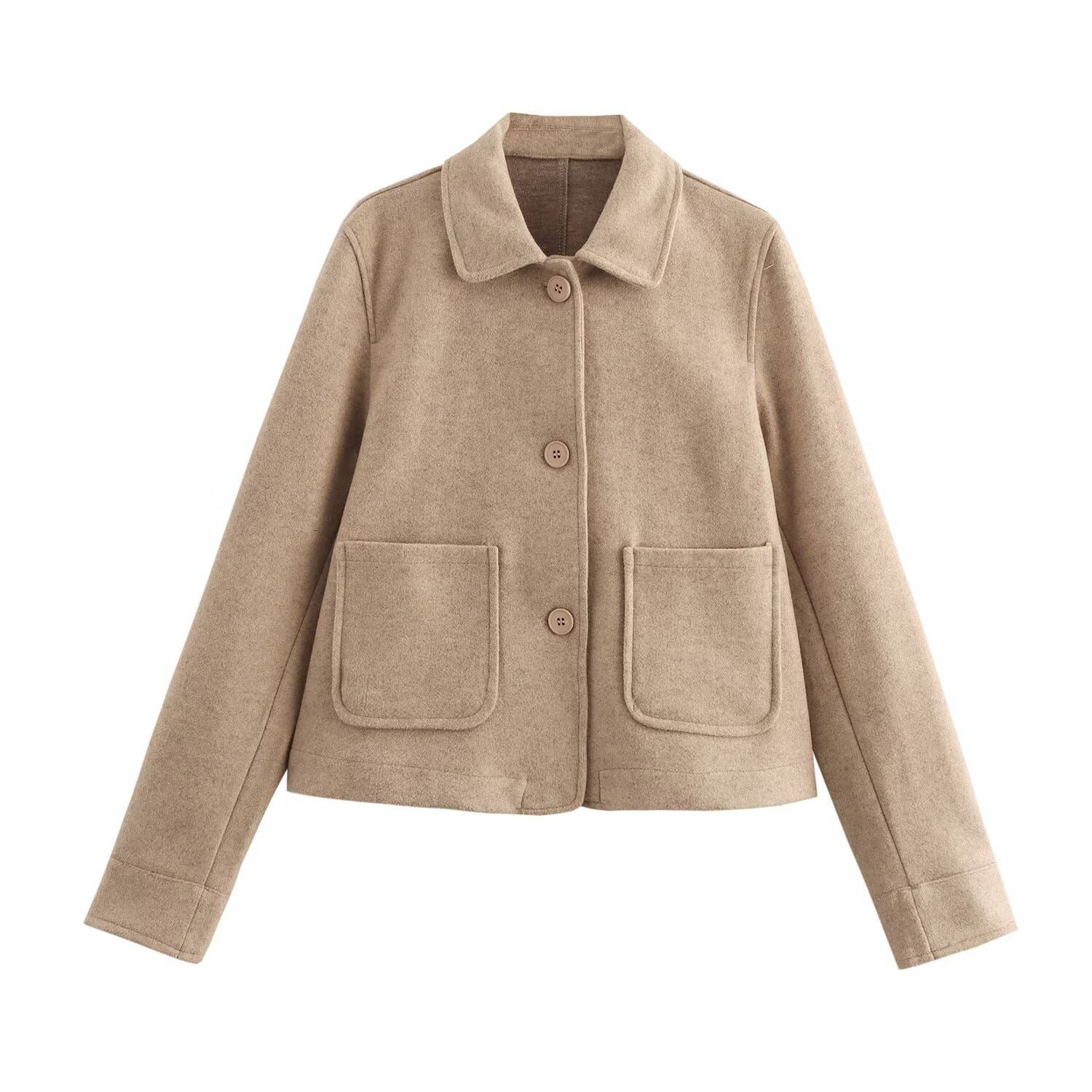 Casual Wool Lapel Blazer With Stylish Everything