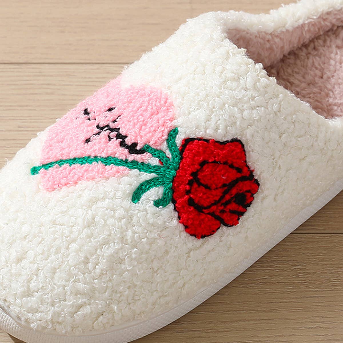 Valentines Day Smiley Love Cotton Slippers