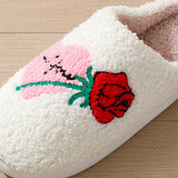 Valentines Day Smiley Love Cotton Slippers