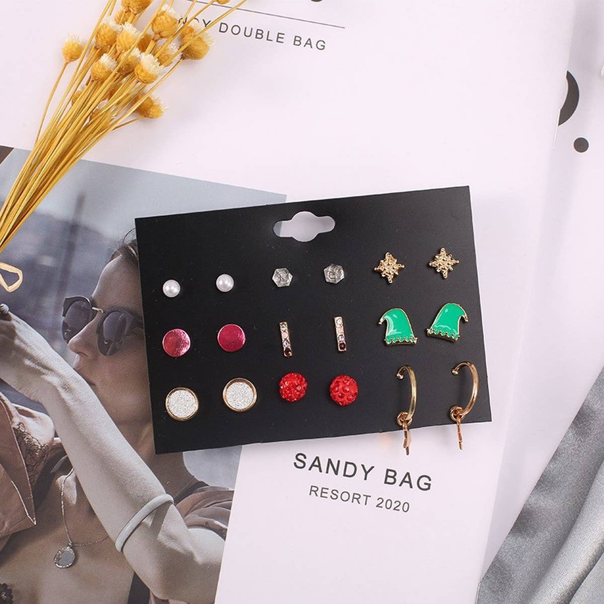 CHRISTMAS EARRING COMBINATION CARTOON EARRING SET_CWMM2611