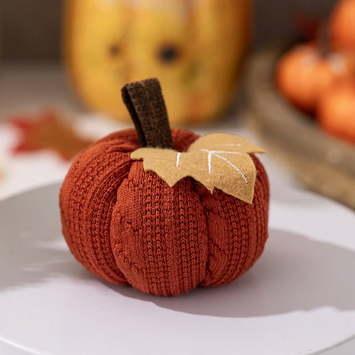 THANKSGIVING KNITTED ORANGE PUMPKIN PENDANT_CWMM1754