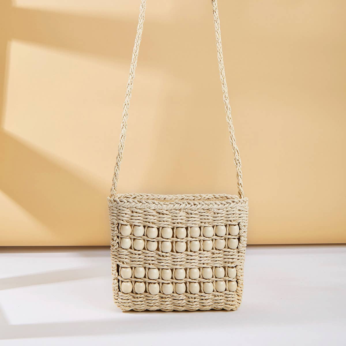 2024 NEW ABACUS WOOD BEAD STRAW BAG_CWAB1987