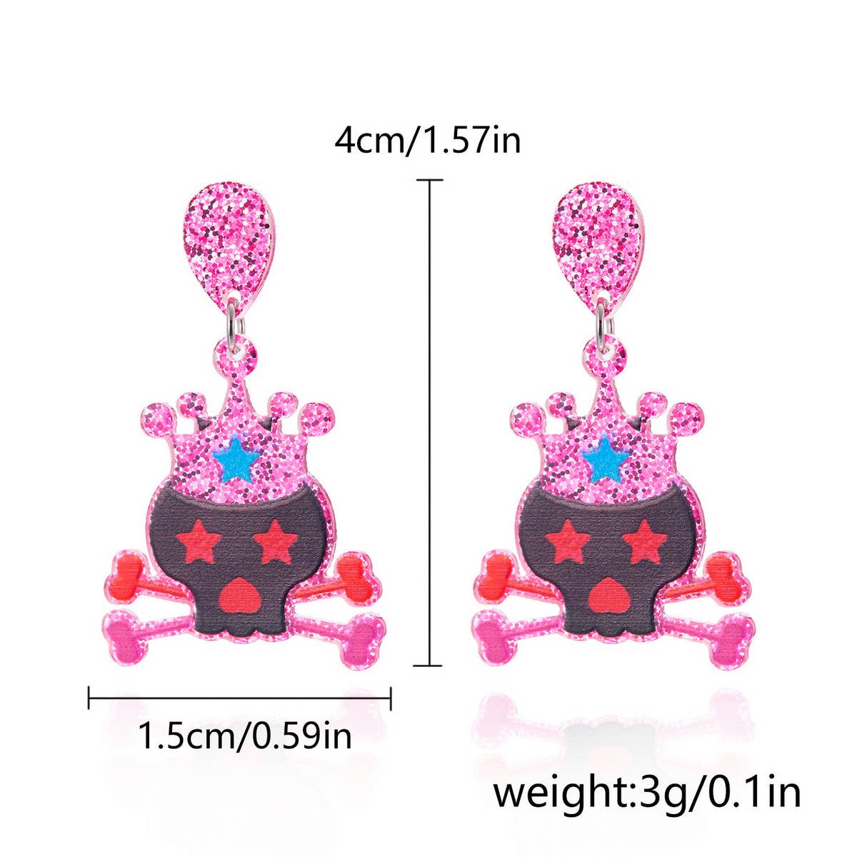 HALLOWEEN SKULL PRINT EARRINGS_CWAJE2447