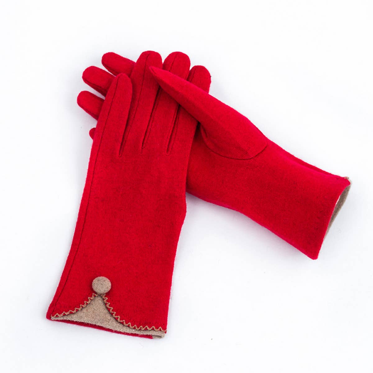 Fashionable Gold Striped Gloves_Cwag0075