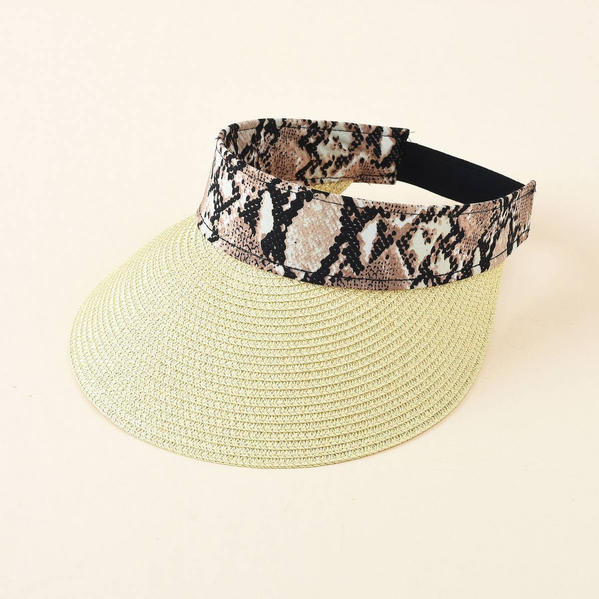 STRAW PYTHON PATTERN COLORBLOCK VISOR_CWAH1431