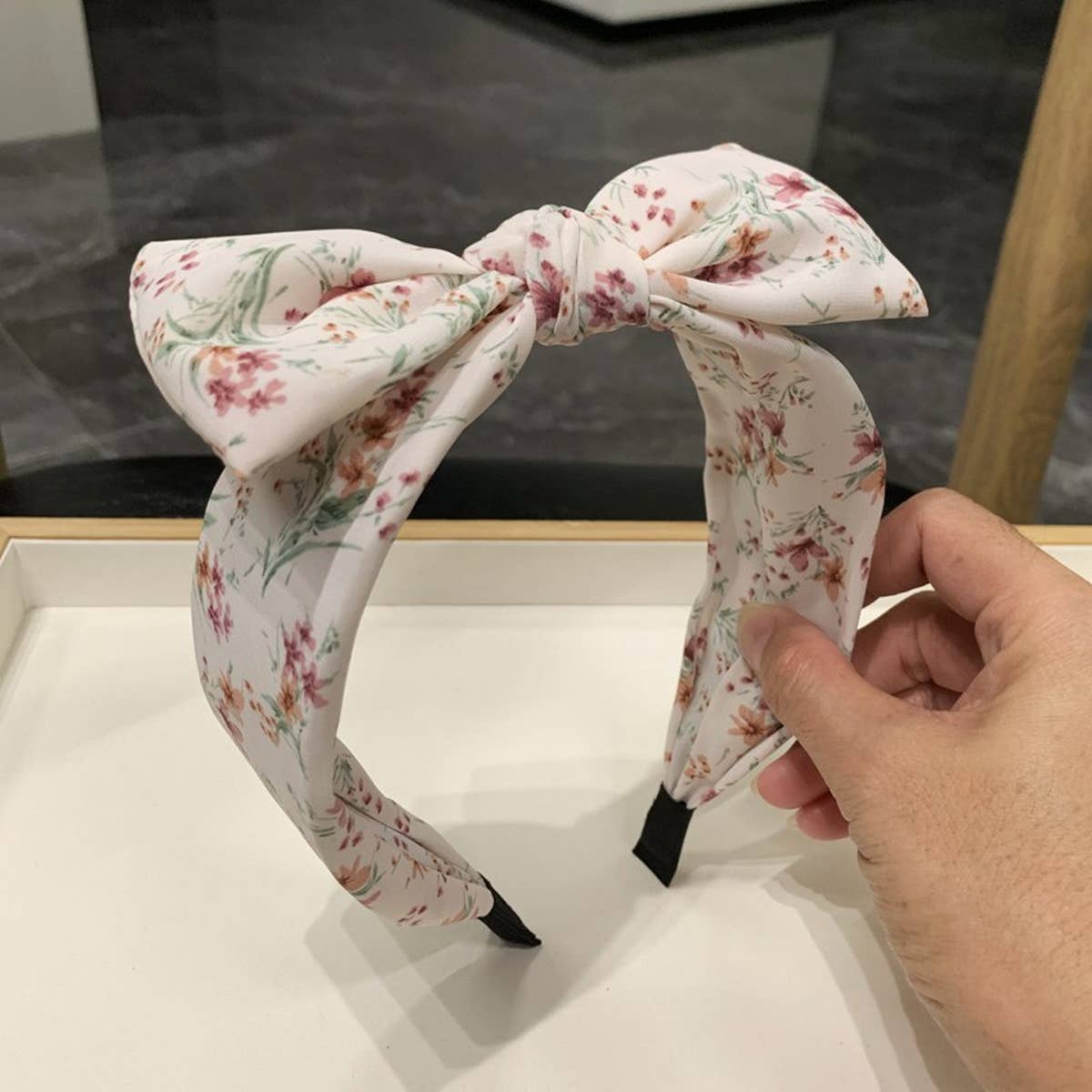 Women Sweet Floral Bow Headband_Cwaha0769