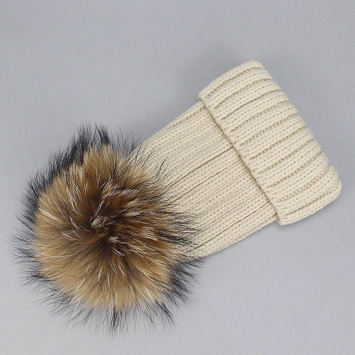 Unisex Knit Beanie Hat With Pom For Winter_Cwah05051