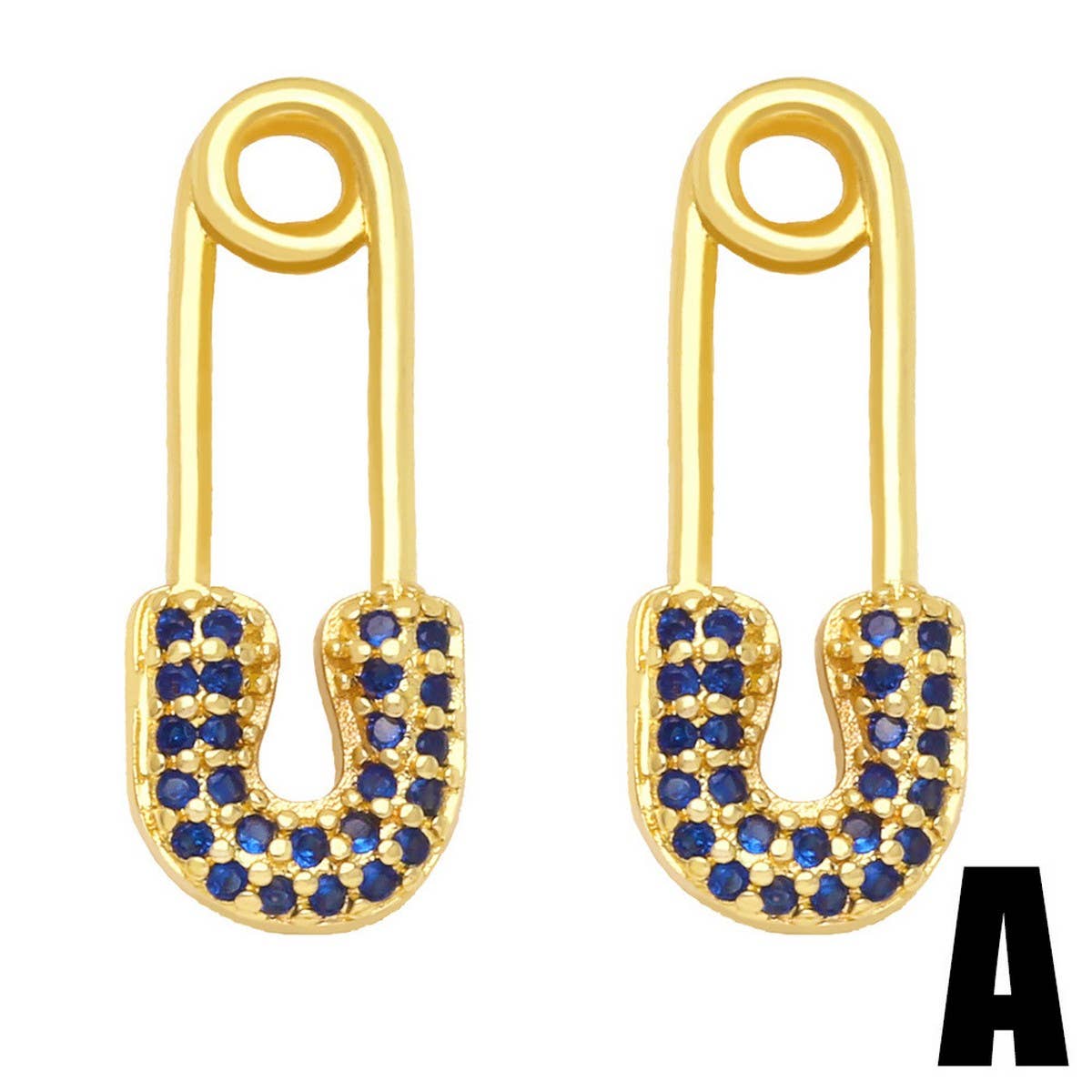 SET WITH COLORED ZIRCON PAPER CLIP EARRINGS_CWAJE1045