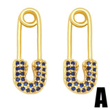 SET WITH COLORED ZIRCON PAPER CLIP EARRINGS_CWAJE1045