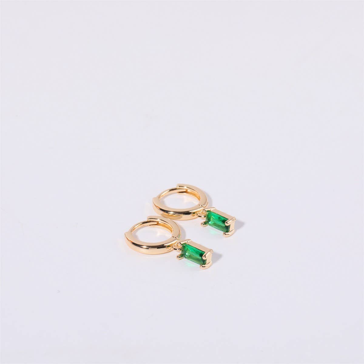 RETRO SIMPLE COLORED BIRTHSTONE EARRINGS_CWMM5348
