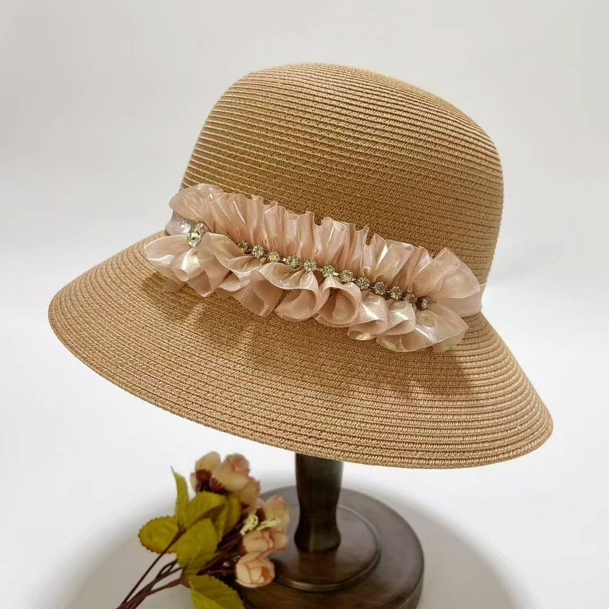SUMMER ICE LINEN SUN PROTECTION STRAW HAT_CWAH3496