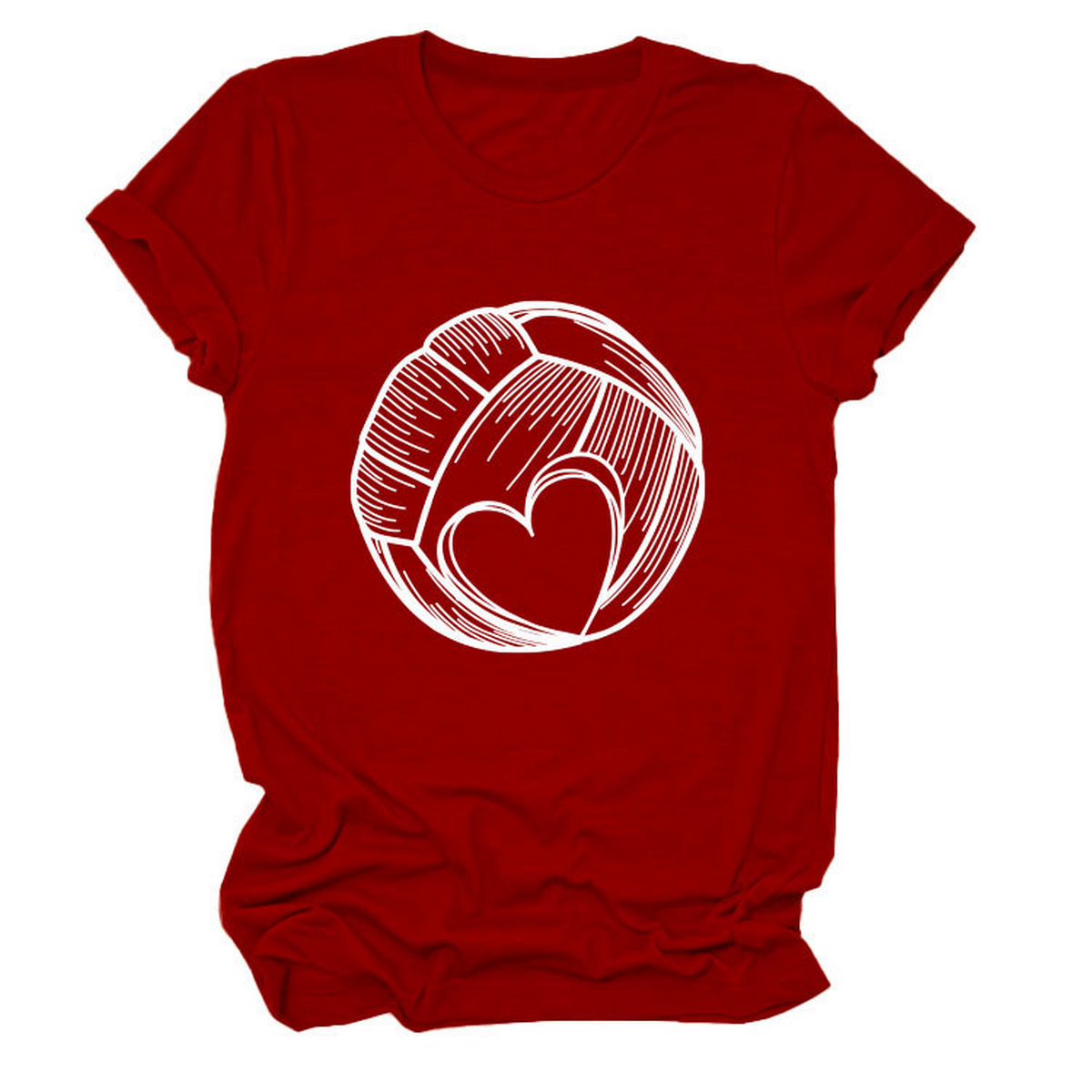 LOVE FOOTBALL T SHIRT CASUAL PLUS SIZE TOP_CWTTSL0509