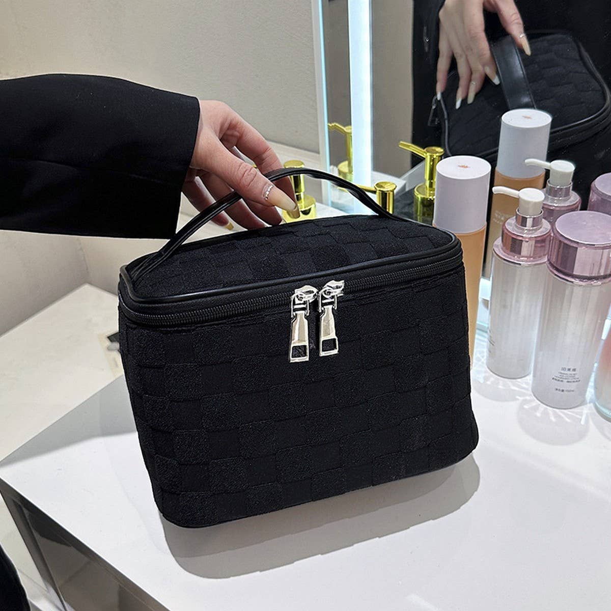 NEW LATTICE HIGH END LARGE CAPACITY COSMETIC BAG_CWAB4407