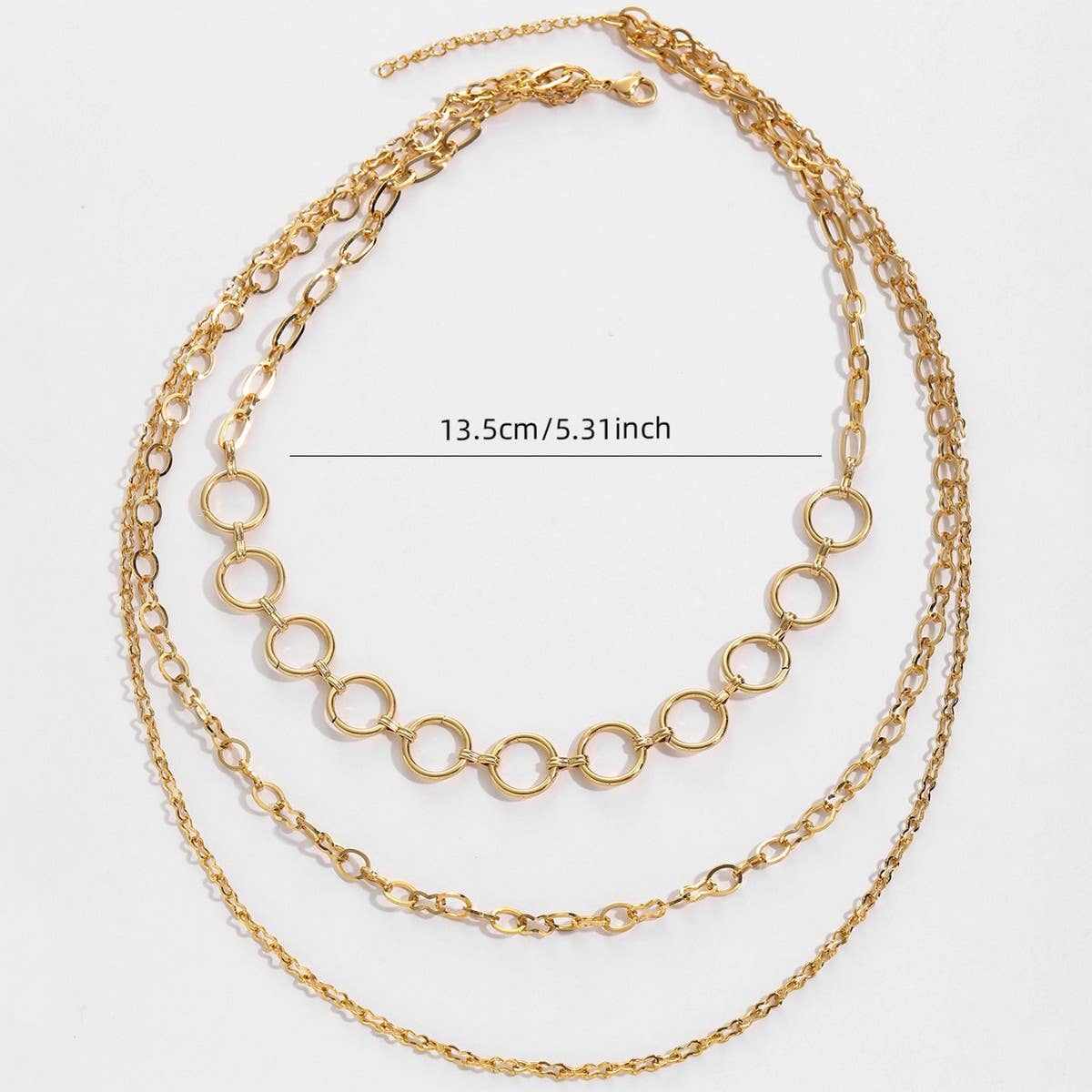 MULTI LAYERED 18K THREE LAYER NECKLACE_CWMM3692