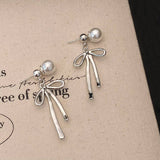 NEW SIMPLE FASHION BOW PEARL EARRINGS FOR WOMEN_CWAJE2990