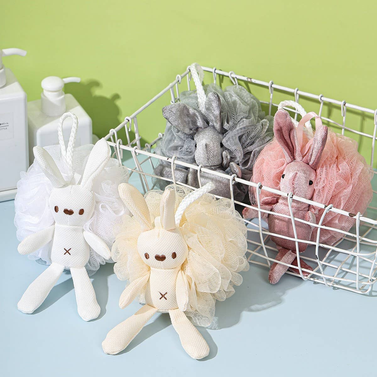 CORN RABBIT BATH BALL CARTOON CHILDREN BATH POUF_CWMM3344