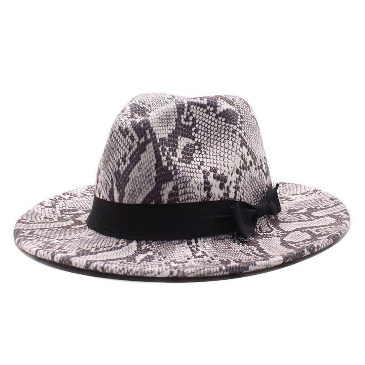 Tweed Hat Snake Pattern Hat Flat Brim Hat Jazz Hat_Cwah2590