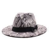 Tweed Hat Snake Pattern Hat Flat Brim Hat Jazz Hat_Cwah2590