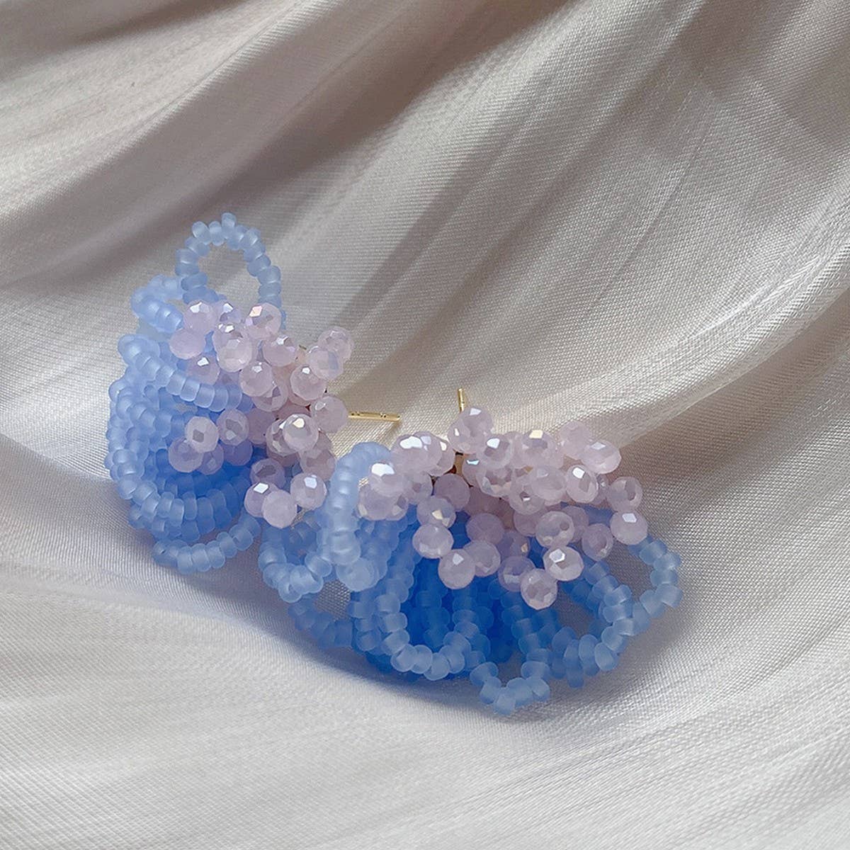 NEW CONTRAST COLOR BEADED EARRINGS_CWAJE1690