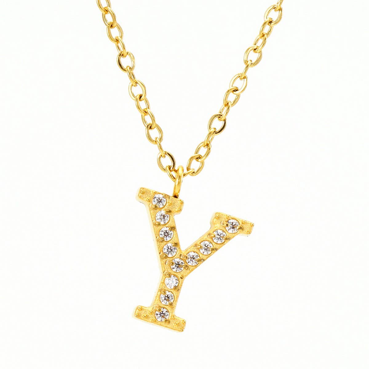FASHION 26 LETTER DIAMOND PENDANT NECKLACE_CWAJE0684