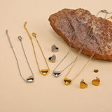 Womens Stainle Steel Heart Jewelry 3-Piece Set_Cwmm8880