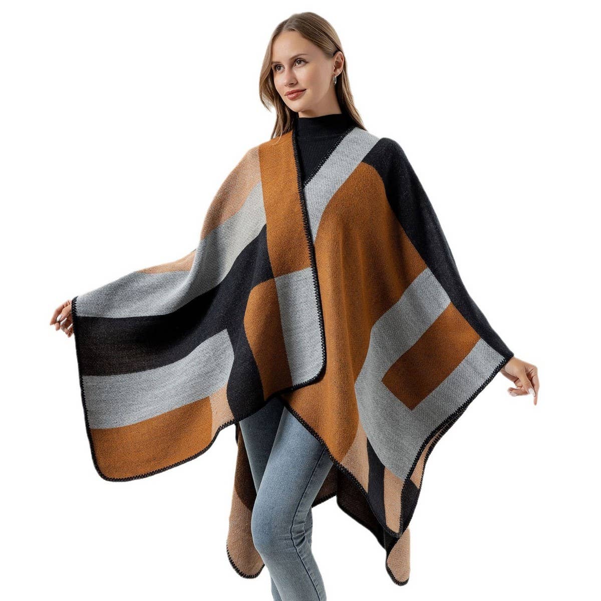 FAUX CASHMERE SHAWL WARM DOUBLE SIDED CLOAK_CWASC2253