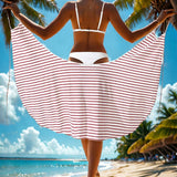 STRIPED SEXY BEACH DRESS ONE PIECE SUN PROTECTION_CWBLS0477