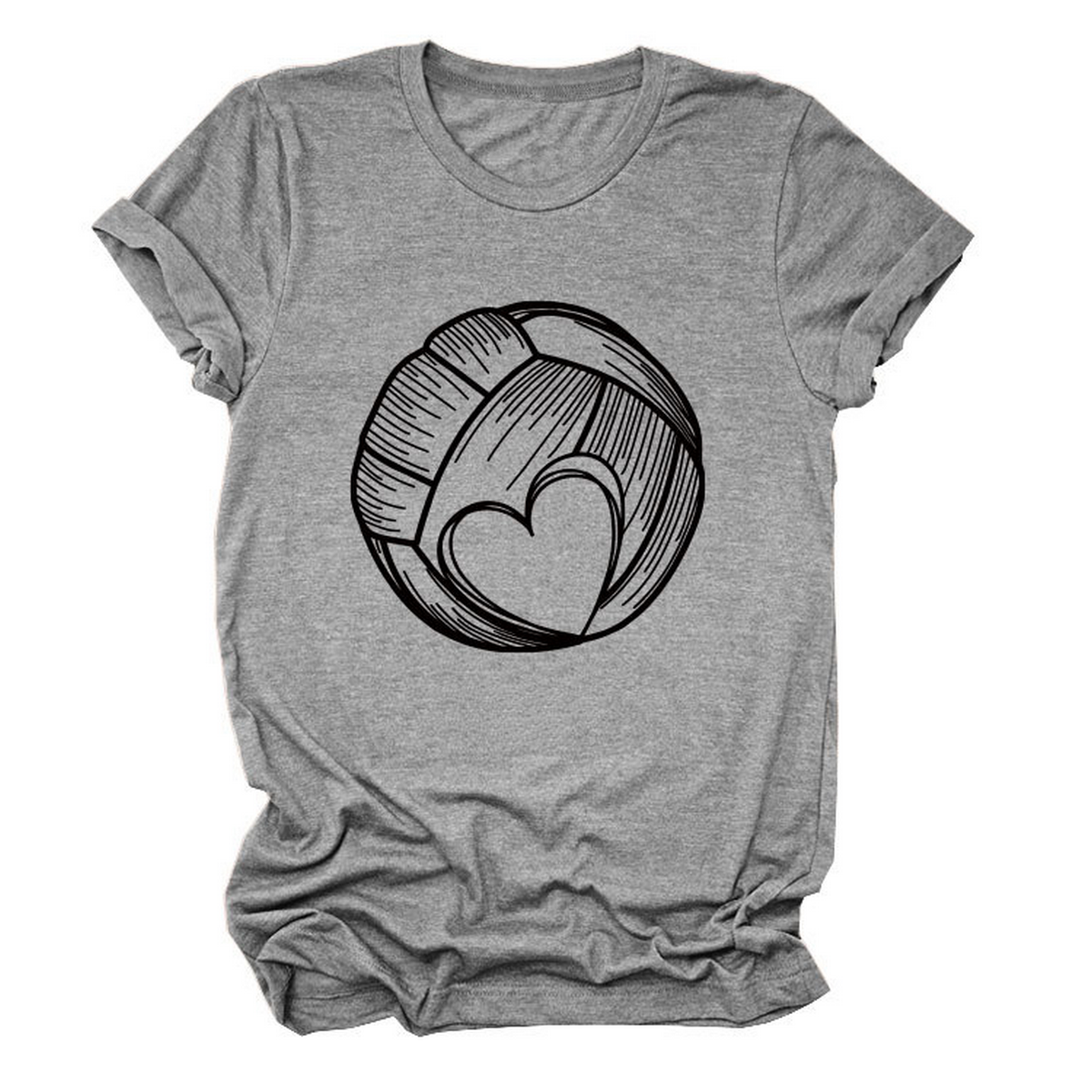 LOVE FOOTBALL T SHIRT CASUAL PLUS SIZE TOP_CWTTSL0509