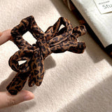 Leopard Bow Hair Claw Large Elegant Shark Clip_Cwaha07947