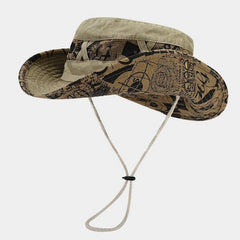 Washed Cotton Floral Cowboy Sun Hat Wide Brim_Cwah3829