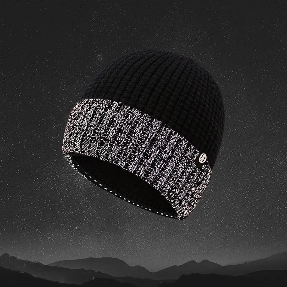 Winter Double Layer Fleece Reflective Knitted Hat_Cwah2458