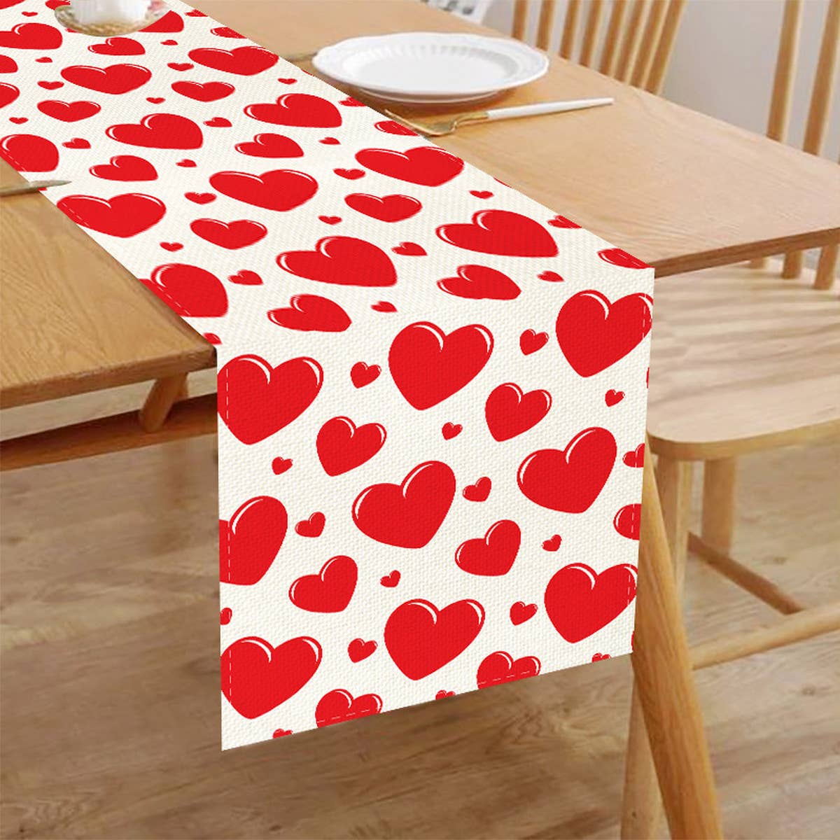 Valentines Day Digital Printed Table Flag_Cwmm0787