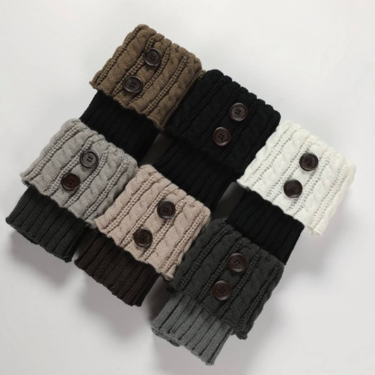 NEW COLOR MATCHING TWIST BUTTON WIDENED SOCKS_CWMS0759