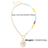 Womens Fashionable Beaded Dried Flower Necklace