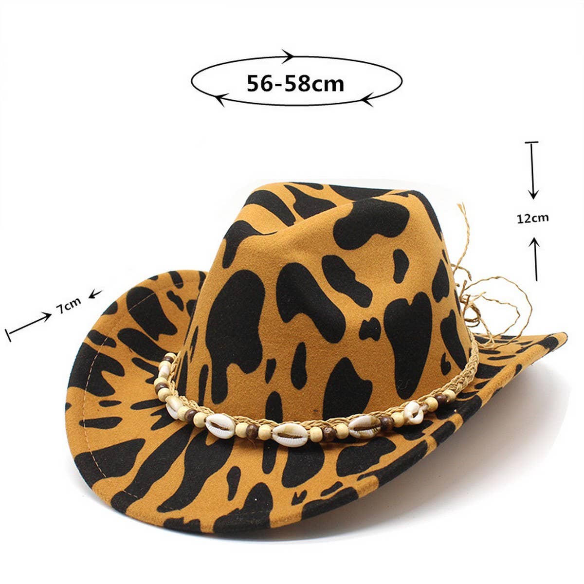 COLORBLOCK COW PATTERN WOOL WIDE BRIM JAZZ HAT_CWAH2550