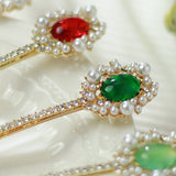 RETRO SIDE EXQUISITE RHINESTONE LEAF HAIR CLIP_CWAHA1225