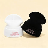 Outdoor Letter Knit Beanie Women Street Style_Cwah04662