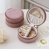 SIMPLE ROUND PORTABLE JEWELRY STORAGE BOX_CWMM1685