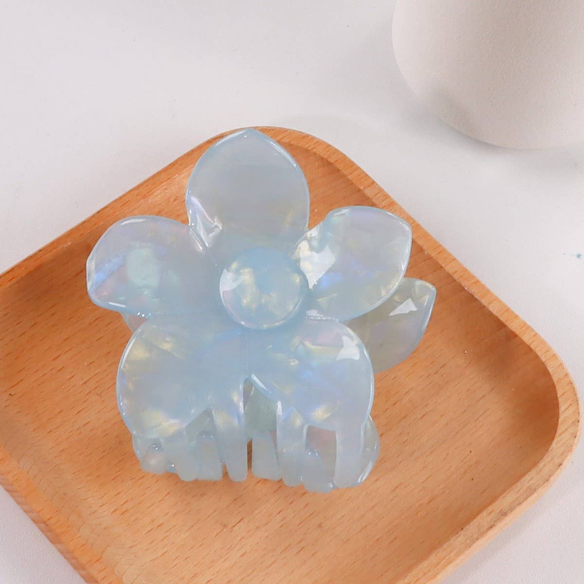Cwaha1614_Simple Solid Color Flowers Hair Claw Clip