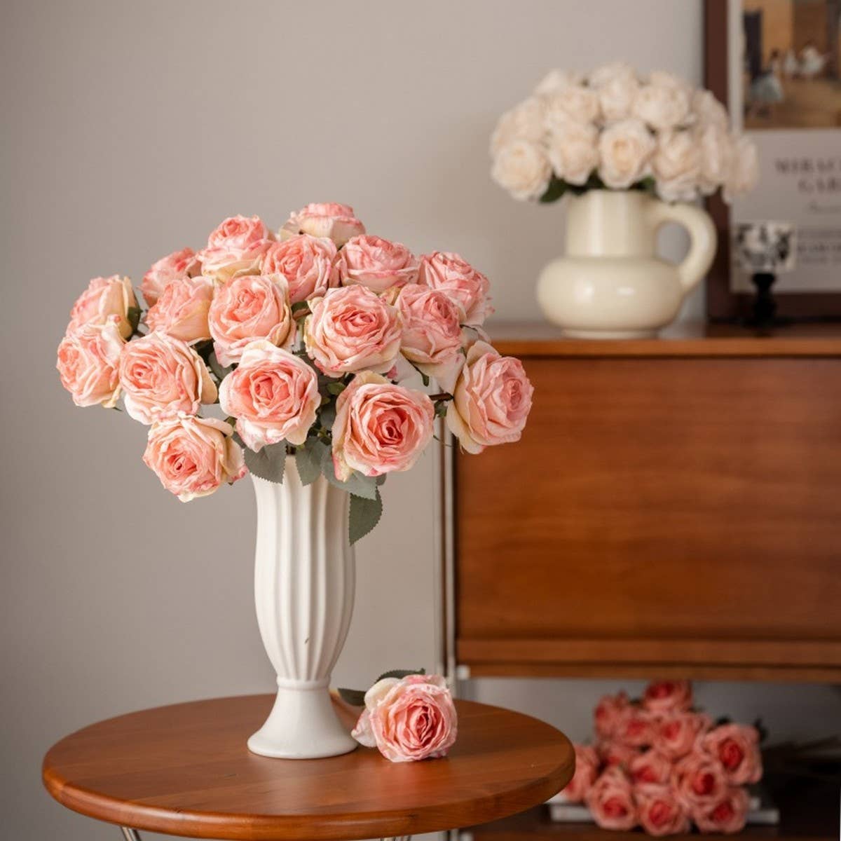 ELEGANT BURNT EDGE ROSE BOUQUET FOR TABLE DECOR_CWMM6578