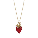 ENAMEL HEART NECKLACE WITH STRAWBERRY CHARM_CWMM8869