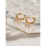 18K GOLD STAINLESS STEEL HOOP PEARL EARRINGS_CWASC1659
