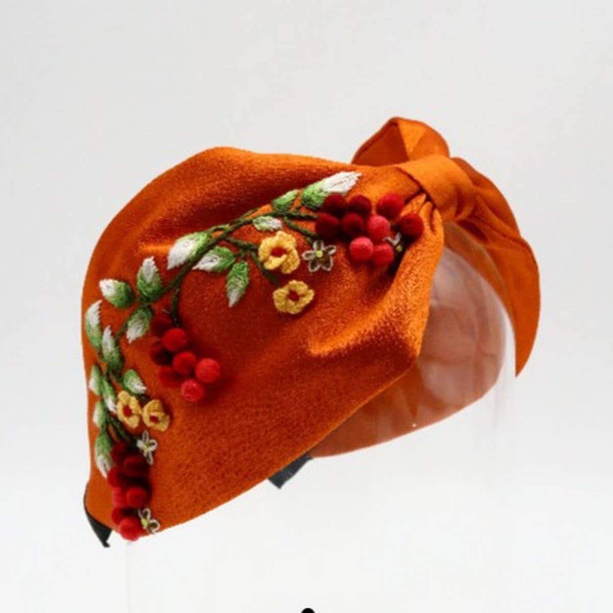 RUSTIC STYLE RASPBERRY FRUIT EMBROIDERED HEADBAND_CWMM6112