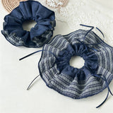 Blue Stripe Denim Scrunchie Retro Style_Cwaha07612