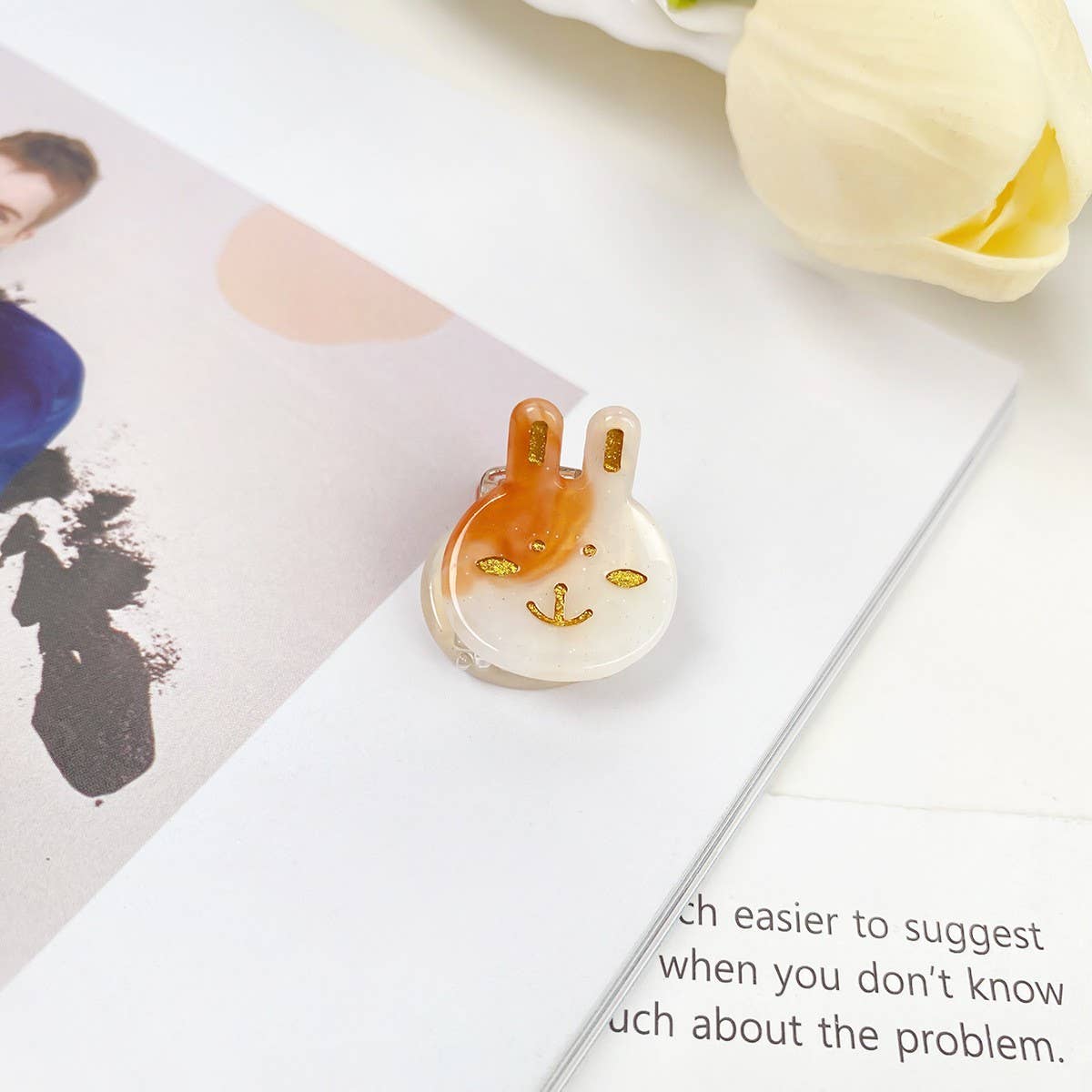 MINI BUNNY HAIR CLAW CUTE ACETATE BANGS CLIP_CWAHA0731