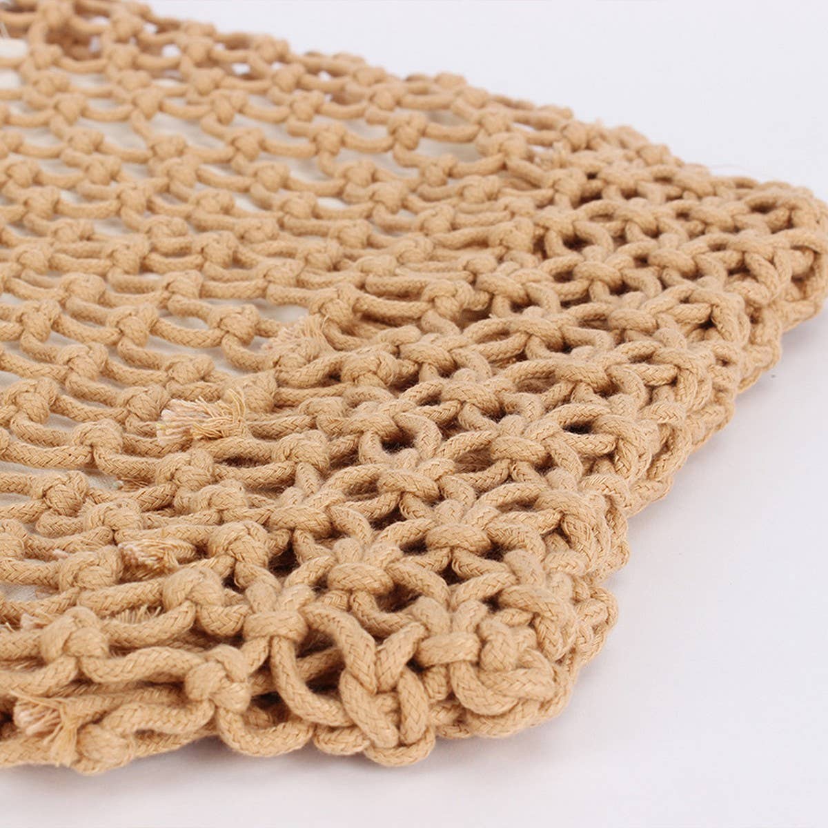 SIMPLE COTTON THREAD HAND WOVEN SHOULDER BAG_CWAB4681